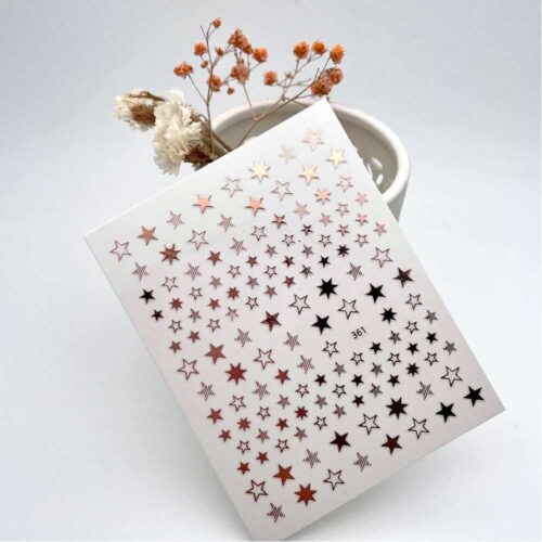 Decor unghii flexibil -Stelute Rose Gold