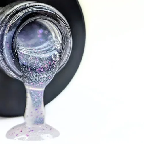 Purple Silver Sparkle  shiny top coat 15 ml