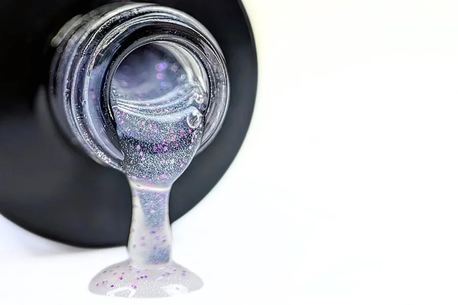 Purple Silver Sparkle shiny top coat 15 ml
